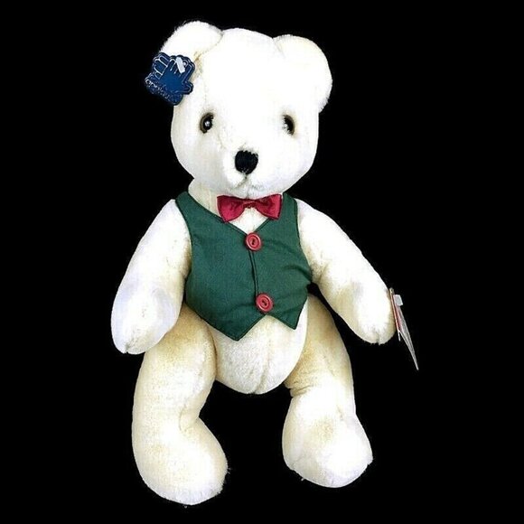 Applause 1988 Welcome Friends jointed teddy bear plush toy animal with vest - Picture 3 of 11